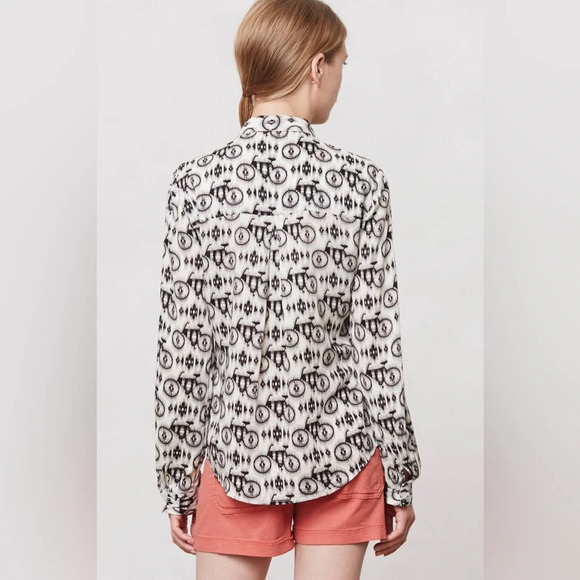 Maeve Anni Popover Blouse with Bicycles, size  2 - Picture 2 of 13